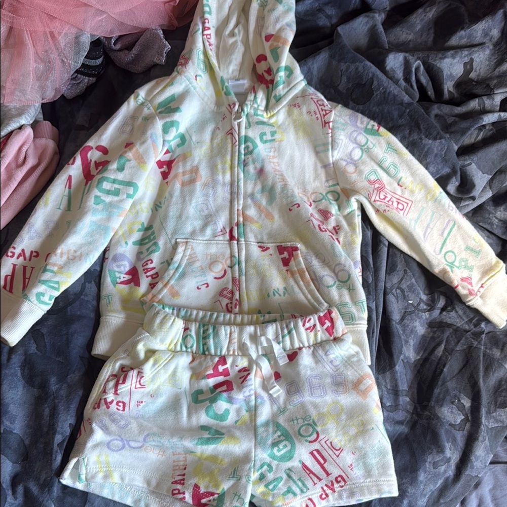 Colorful Logo Hoodie and Shorts Set size 3